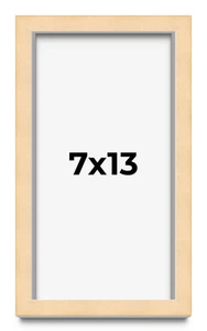 7x13 Frame Natural Brown Picture Frame Modern Photo Frame UV Acrylic, Acid Free - Picture 1 of 9