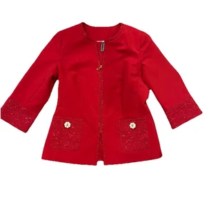 Mary Kay by Twinhill roter Blazer Jacke Reißverschluss vorne Medium Business Reisen - Bild 1 von 5