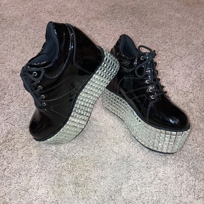 Дискотека мяч со стразами туфли на платформе черный искусственной лакированной кожи размер 8 женщин - Изображение 1 из 4