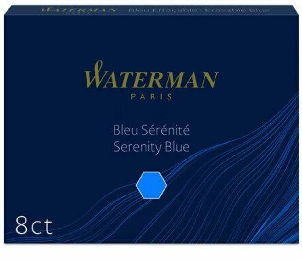 Cartuchos de tinta Waterman Serenity Blue 8 cartuchos largos S0110860 azul Foto 1 de 1