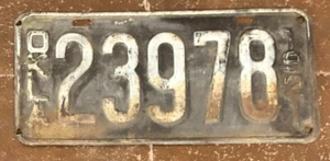 Oklahoma 1921 License Plate # 23978 - Picture 1 of 1