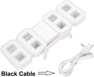 LED Clock with 3 Adjustable Brightness Levels w/ USB Cable - 8.5" Long WHITE - Picture 1 of 8