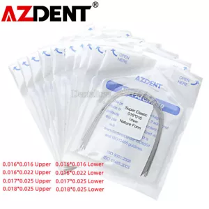 10er-Packungen Azdent kieferorthopädisch super elastisch Niti rechteckiger Bogendraht natürliche Form - Bild 1 von 5