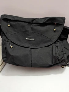 Columbia Outfitter Unisex Messenger Cross Body Diaper Bag Black EUC - Picture 1 of 9