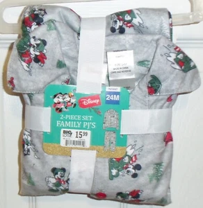 Disney Mickey/Minnie Toddler 2 Piece Family Christmas Pajamas Size 24 months NEW - Picture 1 of 2