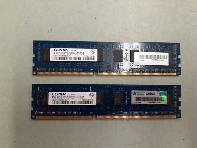 Elpida 8GB (2x4GB) 2Rx8 PC3-12800 DDR3 1600MHz Desktop Ram EBJ41UF8BDW0-GN-F - Image 1 of 3