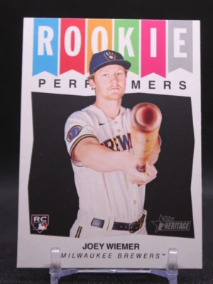 2023 Topps Heritage High Number #RP-9 Rookie Performers Joey Wiemer RC Brewers - Image 1 of 2