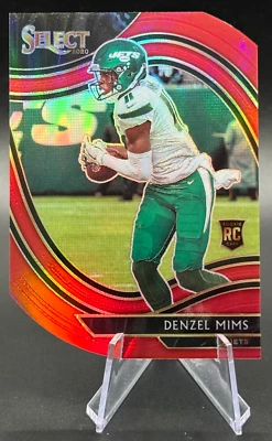 2020-21 Denzel Mims RC #363 Select Field Level Red Die Cut Prizm NY Jets & Lions - Image 1 of 2
