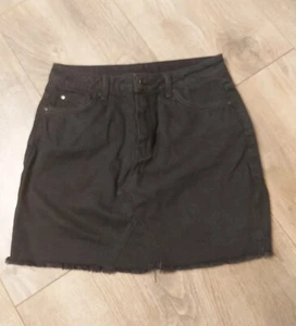 Very Size 8 Denim Short Skirt Black Front and Rear Pockets - Picture 1 of 12