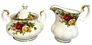 Royal Albert Old Country Roses Covered Sugar and Creamer Gold Trim EUC - Picture 1 of 5