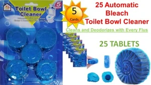 25 Automatic Toilet Bowl Cleaner & Deo. Stain Remover Blue Tablet Better Quality - Picture 1 of 3