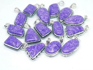 Charoite Gemstone 925 Sterling Silver Plated Designer Pendant Lot Calm Jewelry - Picture 1 of 3