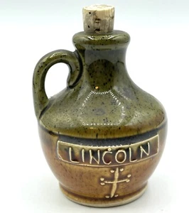 Vintage Ceramic Jug With Cork From Lincolnshire England Two Tone Cross Lincoln - Picture 1 of 5