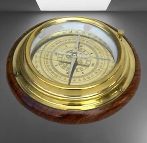 Messing kardanisch Marine Schiff Kompass auf Schreibtisch Ständer - 5" Maritim Navigation Dekor - Bild 1 von 6
