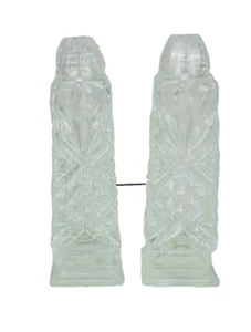 Glass Bohemia Czech Elegant Lead Crystal Salt & Pepper Essex Pattern w/ Lids - Picture 1 of 4