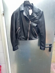 Lederjacke Damen Jacke schwarz Gr. 40 H&M Divided Neu - Bild 1 von 14