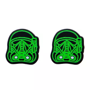 Star Wars Rogue One Death Trooper 316L Stainless Steel Glow Stud Earrings - Picture 1 of 2