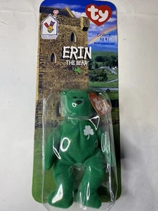 Erin The Bear - 1997 McDonalds Ty Beanie Baby w/ Rare Errors 1993 OakBrook  - Picture 1 of 5
