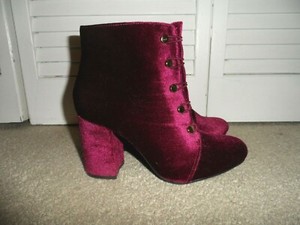 purple velvet combat boots