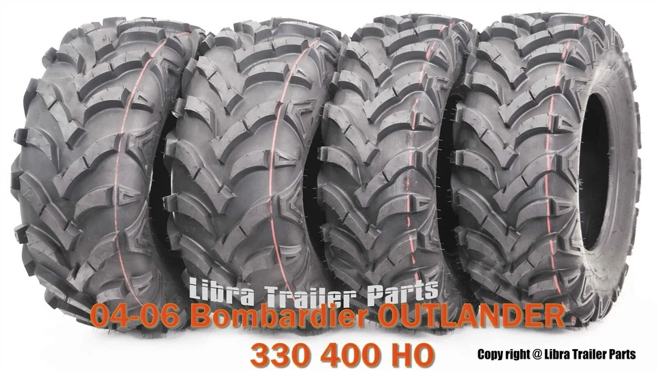 25X8X12 25X10X12 Set 4 ATV Solid Mud Tire fit 04-06 Bombardier OUTLANDER 330 400 - Image 1 of 4