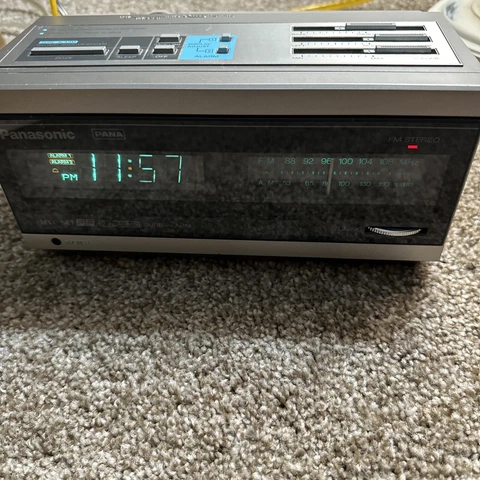 Panasonic Accu-Set ATS Alarm Clock AM/FM Radio #RC-X310 Unit Only Vintage Cover