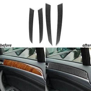 4Pcs Carbon Fiber Interior Door Panel Cover Trim For BMW X5 E70 X6 E71 2007-2014 - Picture 1 of 8