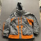 Nike ACG Jacket Mens XL Gray Orange Storm Fit Outer Layer 3 Snow Ski Hooded Y2K