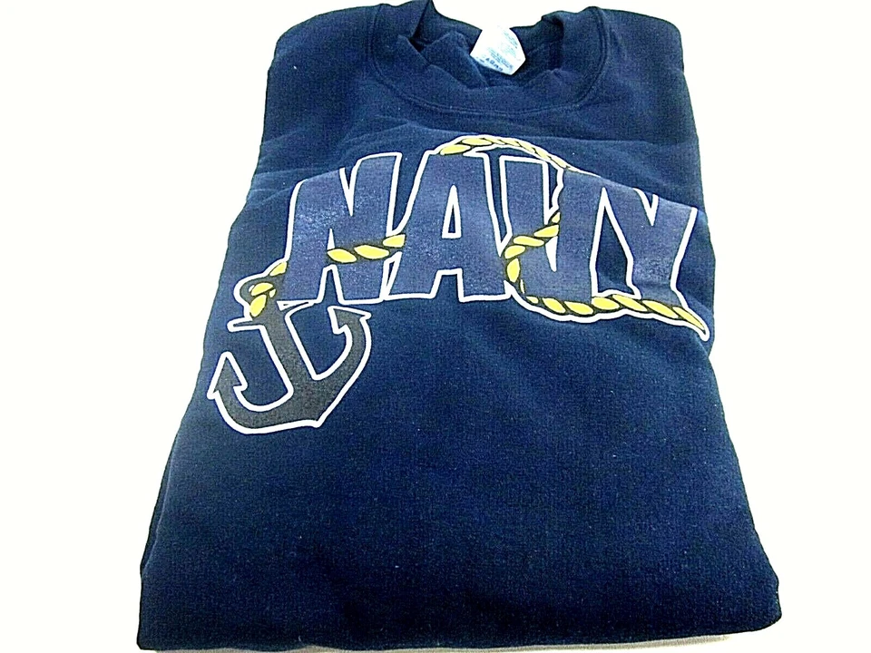 Fox Outdoor Products Navy Anchor Crewneck Men's Sweatshirt,Men's Size Medium Foto 1 de 3