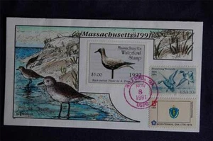 Milford Massachusetts 1991 $5 Duck Stamp FDC HP Collins Sc#MA18 W/2092, & 1638 - Picture 1 of 1