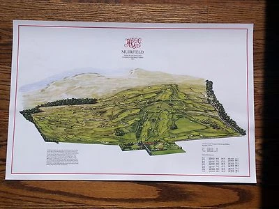 Muirfield - Escocia--Impresión de mapas de campos de golf vintage (24" x 16") Foto 1 de 3
