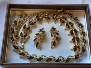 Juego de joyas vintage KRAMER Demi Parure, ¡topacio facetado cristal marqués! - Imagen 1 de 15
