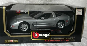Burago 1997 Chevrolet Corvette 1:18 Die Cast Silver NIB - Picture 1 of 10