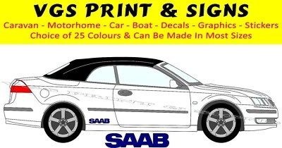 2 x PEGATINAS FALDA LATERAL LOGO SAAB ELECCIÓN DE COLORES SE PUEDEN HACER EN CUALQUIER TALLA - Imagen 1 de 3