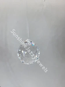 Swarovski Crystal Clear 30mm Faceted Ball 8550 Prism/ Suncatcher; Many Rainbows! - Picture 1 of 2