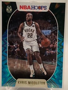Khris Middleton Teal Explosion #176 SP NBA Hoops 2020-21 Insert Milwaukee Bucks