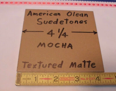 1 件 陶瓷瓷砖 * 棕色 - Mocha* 美国 Olean 4 1/4 英寸哑光 Suedetones NOS — 第 1/4 张图片