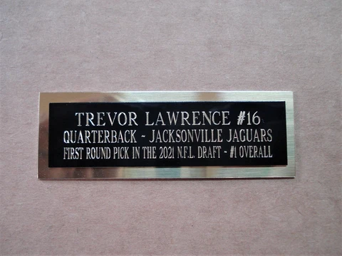 Trevor Lawrence Football Card Jacksonville Jaguars Card Plaque Nameplate 1" X 3" Cover