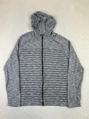 Express Sudadera con Capucha Para Hombre Grande Gris Negro Rayas Cremallera Completa Suéter con Capucha Informal Foto 1 de 4