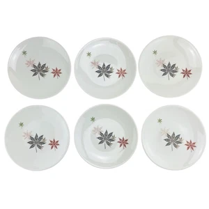 Vintage Shenango Peter Terris Calico Leaves Bread Plate Set of 6 MCM 1957 USA 6" - Picture 1 of 19