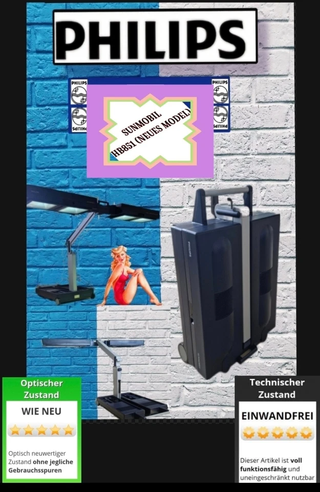 Philips HB851 Sunmobil Ganzkörperbräuner Solarium mobile Sonnenbank - Bild 1 von 1