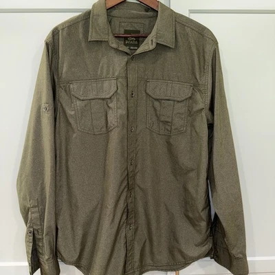 prAna Citadel Hiking Shirt  Mens Large Olive Green Plaid M21170308  Lightweight - Image 1 of 4