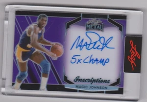 2025 Leaf Metal MAGIC JOHNSON Auto Inscriptions 79/150 Purple Lakers Color Match - Picture 1 of 2