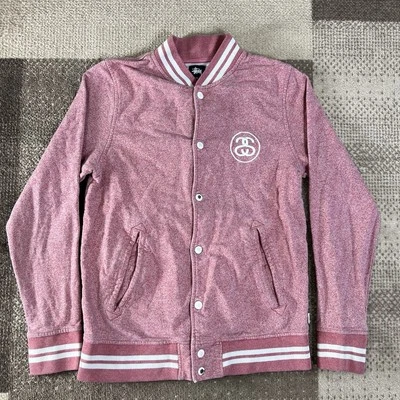 Куртка мужская Stussy Varsity S светло-красная на кнопках Bomber уличная одежда карманы из нержавеющей стали - Изображение 1 из 4