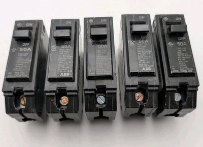 Lote De 5 Disyuntores GENERAL ELECTRIC GE THQL1150 50 AMP 1 Polo Foto 1 de 4