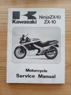 Manual de taller de servicio de motocicletas Kawasaki Ninja ZX-10 1988-1990 oficial de fábrica Foto 1 de 3