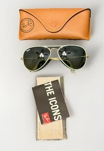 Ray-Ban RB3025JM AVIATOR FULL COLOR 9196BH Petroleum Blue On Gold /Green Vintage - Picture 1 of 4