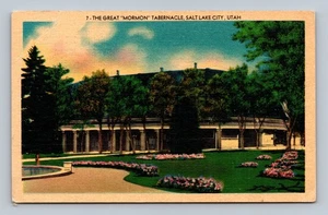 Vintage Leinen Postkarte Der große Mormonen Tabernakel Salt Lake City UT - Bild 1 von 2