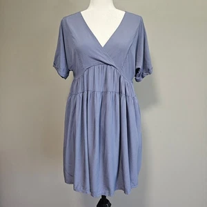 Vestido Babydoll Azul Talla Pequeña Fluido en Niveles Boho Cottagecore Verano Mini - Imagen 1 de 11