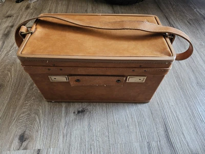 Estuche de tren de equipaje Joseph Hartmann de colección bolsa de viaje cosmética rígida cachemira Foto 1 de 4