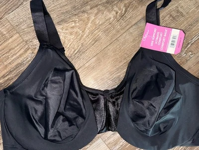 Olga ~ Women's Bra Side Support Underwire Unlined Black By Warner's ~ 40D - Image 1 of 4